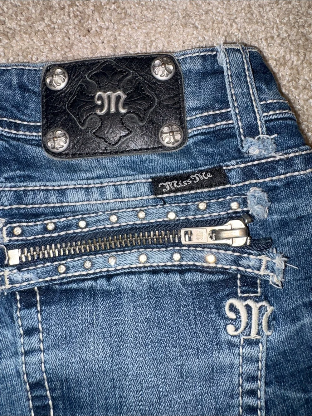 MissMe Zipper Denim Shorts